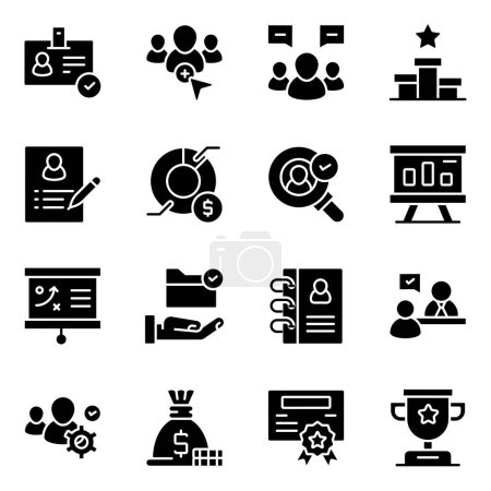 Illustration for Set of Business Solid Icons - Royalty Free Image