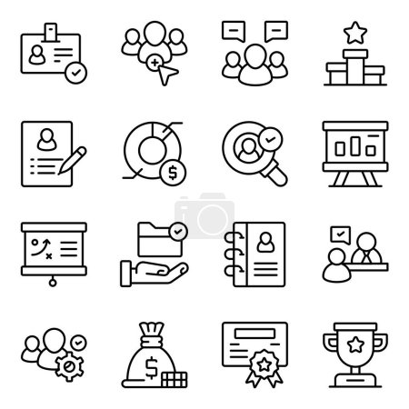 Illustration for Set of Business Linear Icons - Royalty Free Image