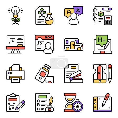 Ilustración de Pack de aprendizaje Icono plano - Imagen libre de derechos
