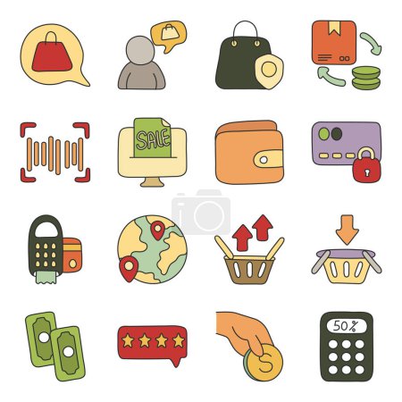Pack Of Shopping Flat Icon