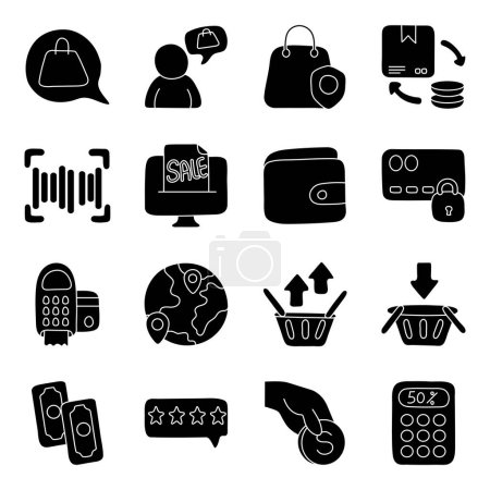 Pack Of Shopping solid Icon