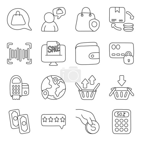Pack Of Shopping linear Icon