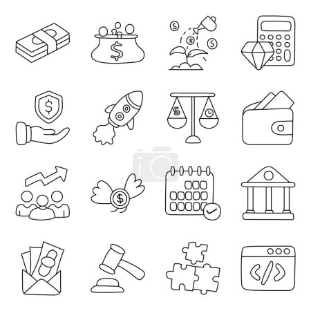 Set of Economy Linear Icons 