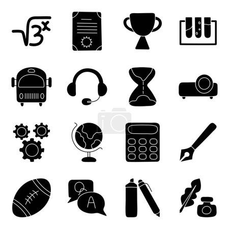 Pack Of Education Accessories solid Icon