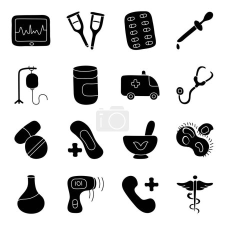 Illustration for Set of Medical Solid Icons - Royalty Free Image
