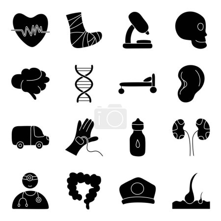 Illustration for Set of Medical and Healthcare Solid Icons - Royalty Free Image