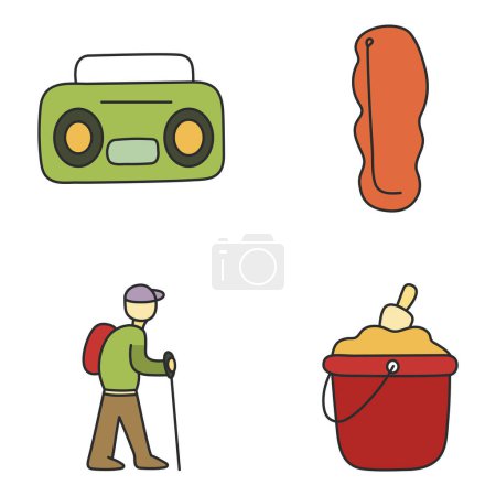 Pack Of Hiking Flat Icon