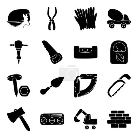 Set von technischen Werkzeugen Solide Symbole
