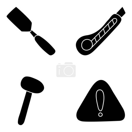 Set of Tools and Equipment Solid Icons