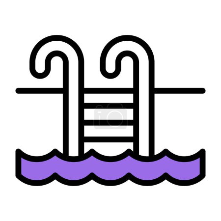 Editable design icon of swimming pool