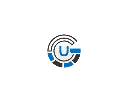 Modèle d'icône vectorielle de conception de logo abstrait GU ou UG.