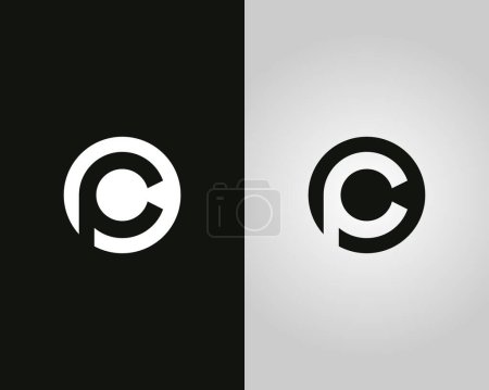 Letter PC or CP abstract logo design vector icon template.
