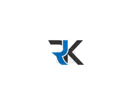 RK Letter Initial Logo Design Template Vector Illustration.