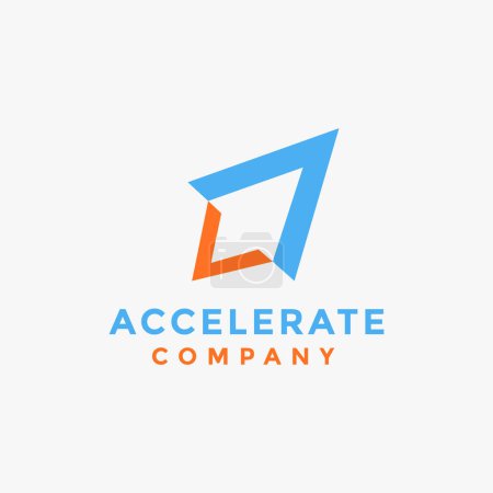 Illustration for Modern minimalist accelerate rocket logo icon vector template on white background - Royalty Free Image