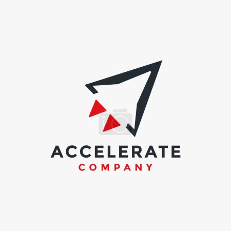 Illustration for Modern minimalist accelerate rocket  logo icon vector template on white background - Royalty Free Image