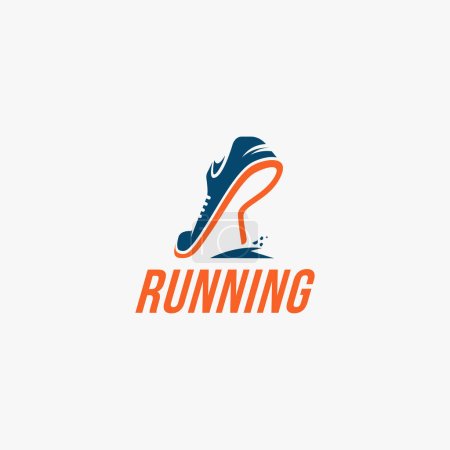 Illustration for Creative wordmark logo, R for Run logo / Running logo vector template on white background - Royalty Free Image