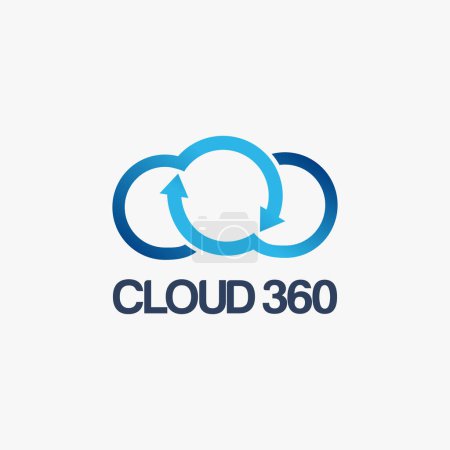Illustration for Cloud 360 degree logo icon vector template on white background - Royalty Free Image