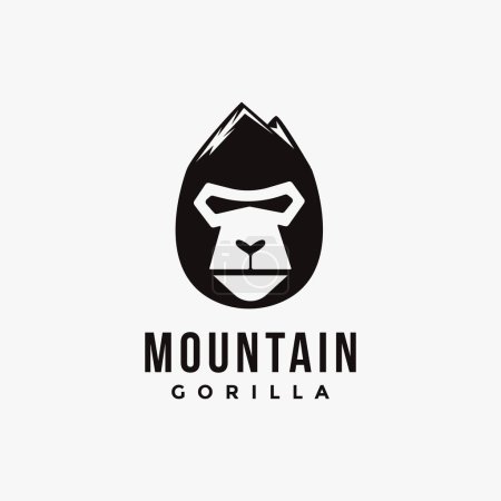 Foto de Montaña cabeza gorila logotipo icono vector plantilla sobre fondo blanco - Imagen libre de derechos