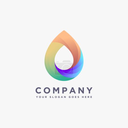 Illustration for Modern geometric colorful water drop logo icon vector template on white background - Royalty Free Image