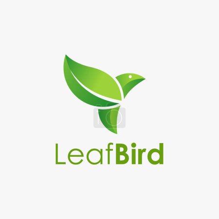 Foto de Plantilla de vector de icono de logo de pájaro de hoja minimalista sobre fondo blanco - Imagen libre de derechos