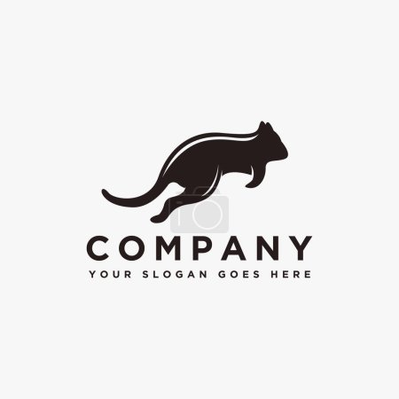 Jumping Quokka logo vector template on white background