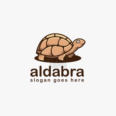 Téléchargez les illustrations : Logo de la mascotte de Aldabra Turtle cartoon - en licence libre de droit