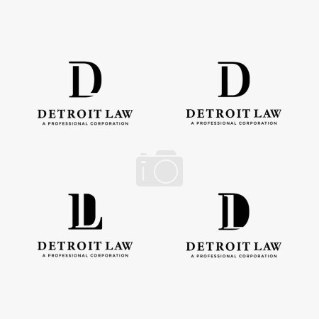 Logo de la lettre D, logo de la lettre L, icône du logo monogramme, logo DL, logo DL
