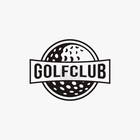 Illustration for Vintage badge emblem Golf club, golf tournament logo vector icon on white background - Royalty Free Image