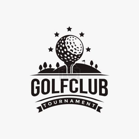 Foto de Insignia de la vendimia emblema Golf club, torneo de golf icono de vector sobre fondo blanco - Imagen libre de derechos