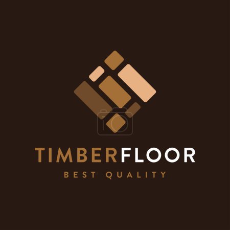 Illustration for Modern minimalist timber floor logo icon vector template on dark background - Royalty Free Image