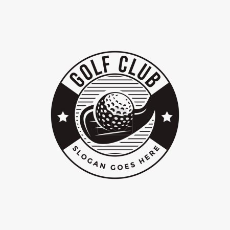 Illustration for Vintage badge emblem Golf club, golf tournament logo vector icon on white background - Royalty Free Image