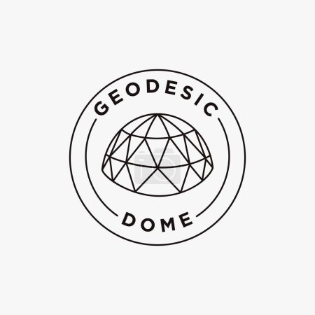 Illustration for Simple Emblem Badge Geodesic dome logo icon vector on white background - Royalty Free Image