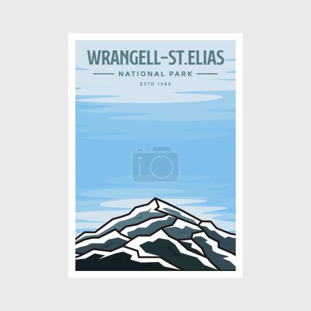 Ilustración de Wrangell St Elias National Park póster vector ilustración diseño - Imagen libre de derechos