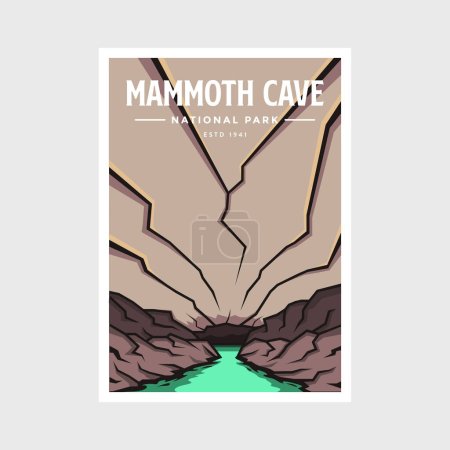 Ilustración de Mammoth Cave National Park póster vector ilustración diseño - Imagen libre de derechos