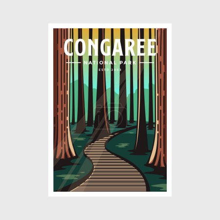 Illustration for Congaree National Park poster vector illustration design - Royalty Free Image