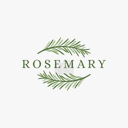 Illustration for Fresh green rosemary logo icon vector on white background - Royalty Free Image
