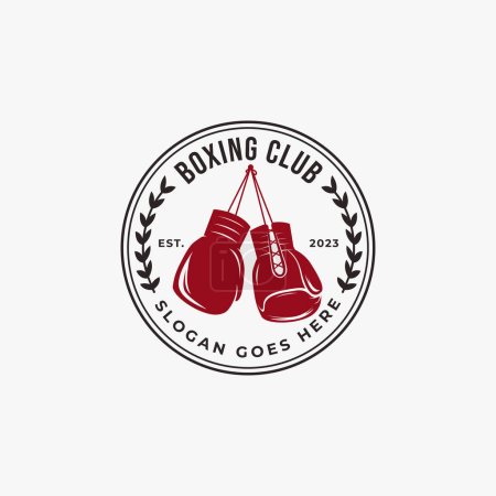 Vintage Classic Boxing Logo badge emblem design, Fighting club, combat club vector on white background