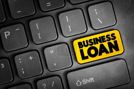 Foto de Business Loan text button on keyboard, business concept background - Imagen libre de derechos