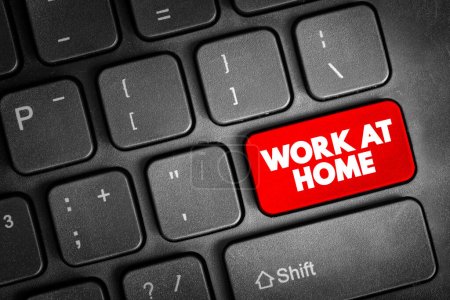 Téléchargez les photos : Work at home text button on keyboard, concept background - en image libre de droit