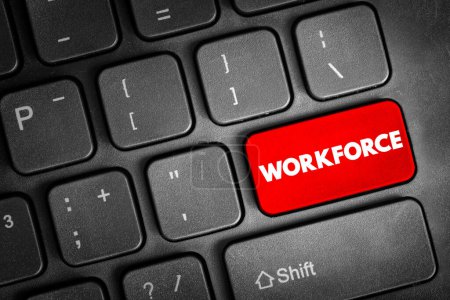 Photo for Workforce text button on keyboard, concept background - Royalty Free Image