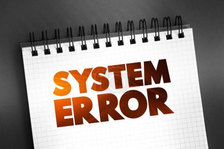 Photo for System Error text quote on notepad, concept background - Royalty Free Image