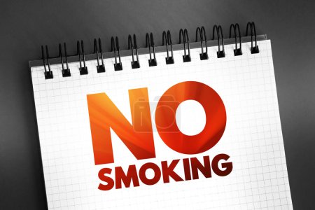 Photo for No smoking text quote on notepad, health concept background - Royalty Free Image