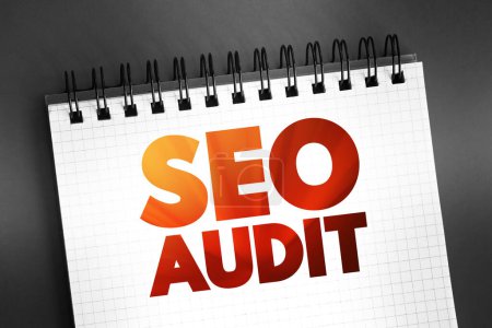 Seo Audit text on notepad, concept background