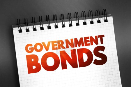 Photo for Government Bonds text on notepad, concept background - Royalty Free Image