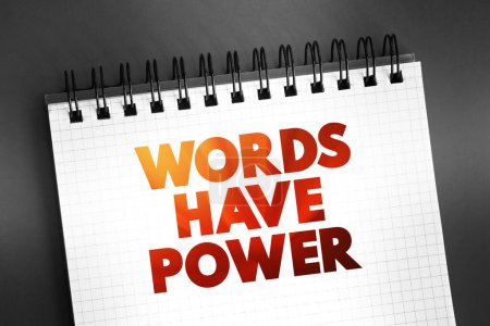Photo for Words Have Power text quote on notepad, concept background - Royalty Free Image