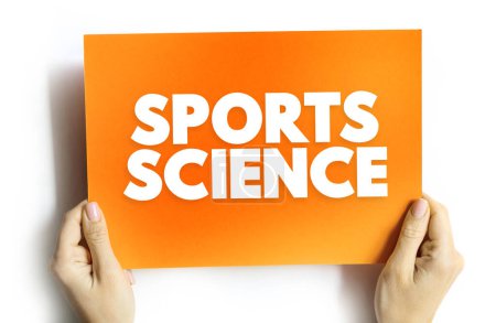 Foto de Sports Science es una disciplina que estudia cómo funciona el cuerpo humano sano durante el ejercicio, concepto de texto en tarjeta - Imagen libre de derechos