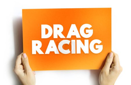 Foto de Drag Racing es un tipo de automovilismo, concepto de texto en tarjeta para presentaciones e informes - Imagen libre de derechos