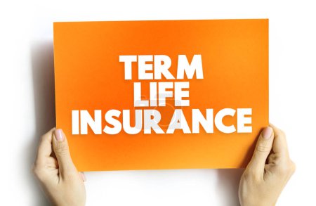 Foto de Plazo de seguro de vida - póliza es la forma más simple, más pura de seguro de vida, concepto de texto en la tarjeta - Imagen libre de derechos