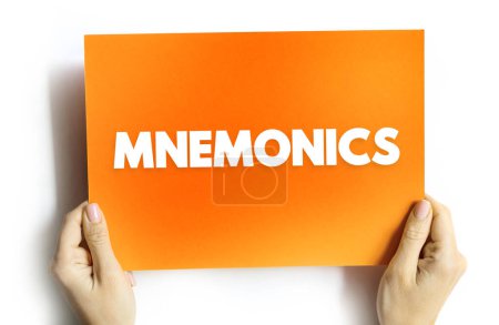 Photo for Mnemonics - instructional strategy designed to help students improve their memory of important information, text concept on card - Royalty Free Image