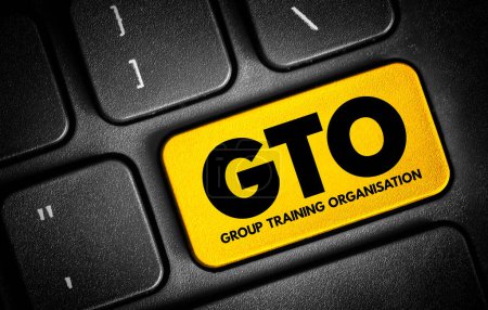 Foto de GTO Group Training Organisation - contrata aprendices y aprendices y los coloca con los empleadores anfitriones, botón de texto acrónimo en el teclado - Imagen libre de derechos